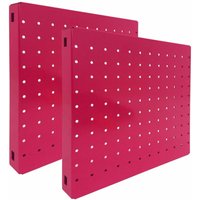 Proregal Doppelpack 2x Memoboard aus Stahl gelocht HxBxT 30x30x3,5cm Rosa Lochblech Wandtafel Trägersystem - Pink von PROREGAL - ZERTIFIZIERTE QUALITÄTSPRODUKTE