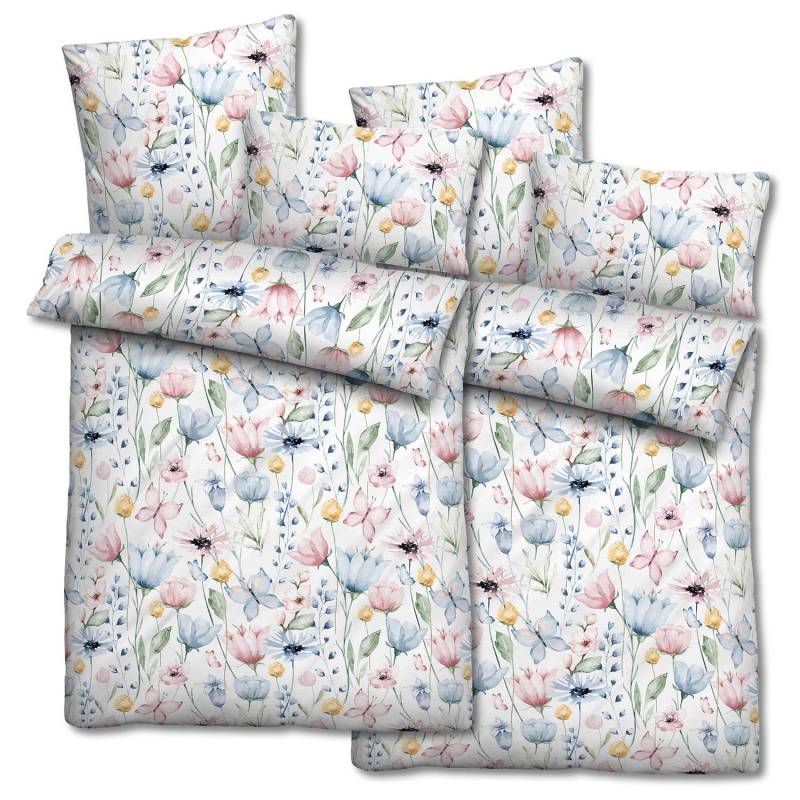 Doppelpack Mikrofaser Seersucker Bettwäsche 135 x 200 + 80 x 80 cm + 40 x 80 cm 3-teilig