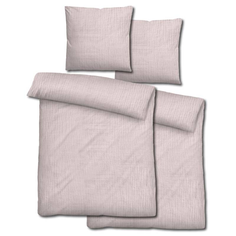 Doppelpack Sleezzz® Musselin Bettwäsche rosé 135 x 200 cm + 80 x 80 cm
