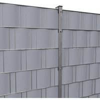 Doppelstabmattenzaun Komplettset 8/6/8 in Verzinkt inkl. Sichtschutzstreifen 10,0 m mit Abdeckleiste Aufdübeln - Winkelbodenplatte 3 Eckpfosten 1,0 m Doppelstabmattenzaun Komplettset 8/6/8 in Verzinkt inkl. Sichtschutzstreifen 10,0 m mit Abdeckleiste Aufdübeln - Winkelbodenplatte 3 Eckpfosten 1,0 m