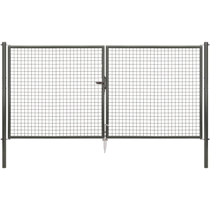 Doppeltor für Maschendraht- u. Fix-Clip Pro-Zaun Anthrazit-Met. 150 x 300 cm