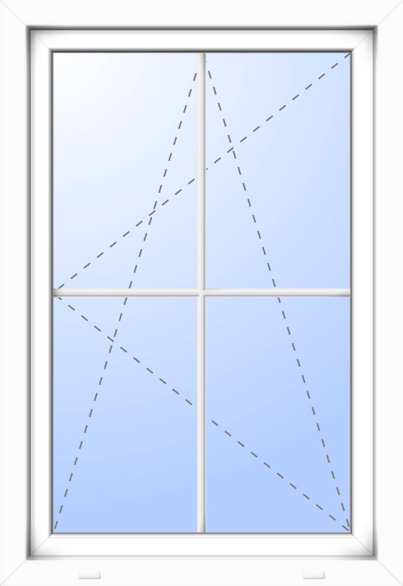 'Dr-Ki Fenster "EMIL-M" PVC 3-fach verglast 74 mm 4 Sprossenfelder'
