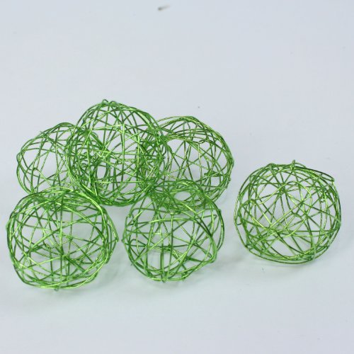 Drahtkugeln Dekodraht Bälle Drahtbälle Kugeln, filigran Ø 30 mm, ca. 20 Stk. (apfelgrün) von EuroSand