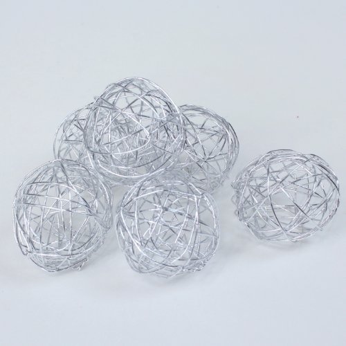 Drahtkugeln Dekodraht Bälle Drahtbälle Kugeln, filigran Ø 30 mm, ca. 20 Stk. (silber) von Eurosand