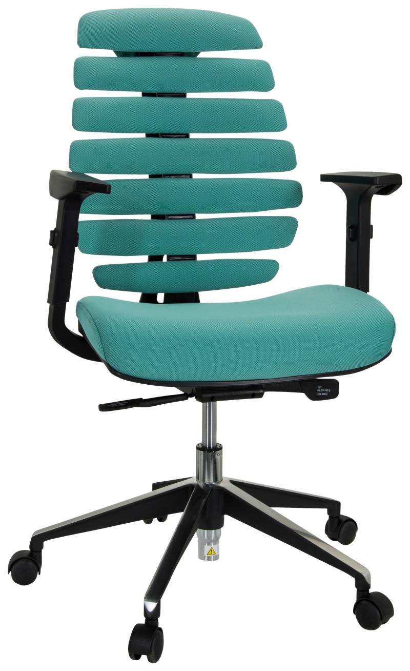 Drehstuhl Ergo Line II Schwarz/Türkis
