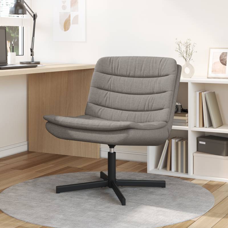 Drehstuhl Taupe Stoff Einzel Elegant Drehstuhl Rechteckig