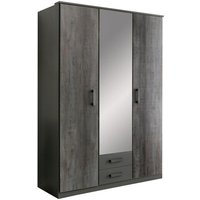 Schrank mit Spiegel und Schubladen ca 140 cm breit Graphit DUISBURG