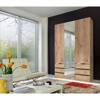 Drehtürenschrank 150 cm breit mit Spiegel LEVEL36 A von WIMEX Braun