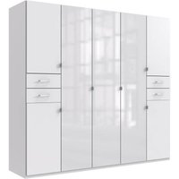 Drehtürenschrank 7-türig inkl. 3 Glastüren und 4 Schubladen DANZIG von Wimex Weiß / Glas Weiß