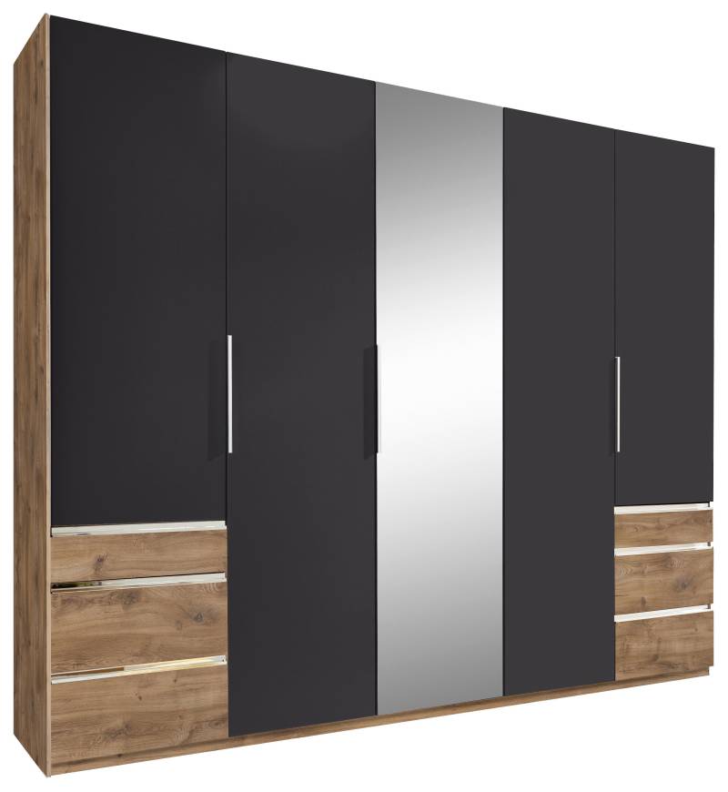 Drehtürenschrank Level 36A mit Spiegel ca.250cm Graphitfarben