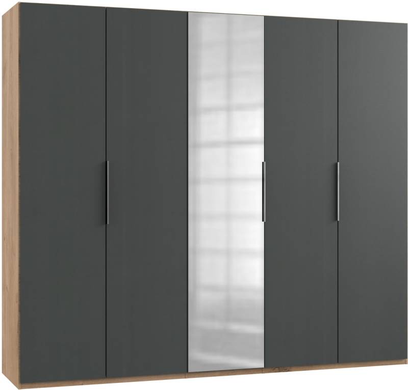 Drehtürenschrank Level 36A mit Spiegel ca.250cm Graphitfarben