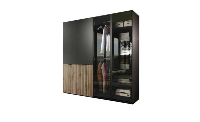 Drehtürenschrank mit Glastüren Sandbox ¦ schwarz ¦ Maße (cm): B: 202 H: 200 Schränke > Kleiderschränke > Drehtürenschränke - Höffner