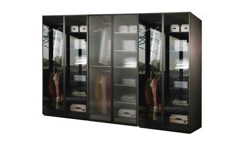 Drehtürenschrank 6 türig Sandbox ¦ schwarz ¦ Maße (cm): B: 303 H: 200 Schränke > Kleiderschränke > Drehtürenschränke - Höffner