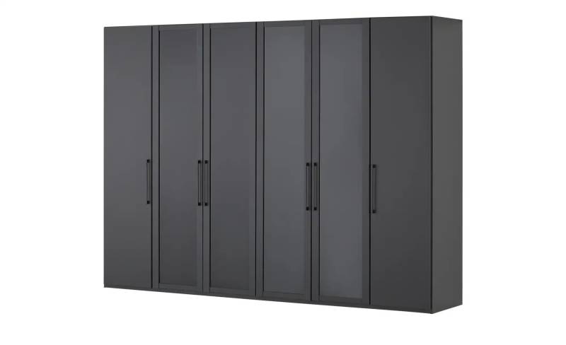 Drehtürenschrank 300 cm mit Glastüren Uma ¦ schwarz ¦ Maße (cm): B: 300 H: 216 T: 67.0 Schränke > Kleiderschränke > Drehtürenschränke - Höffner