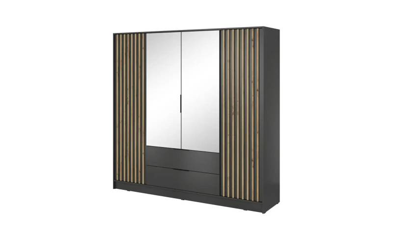 Drehtürenschrank   ¦ schwarz ¦ Maße (cm): B: 206 H: 200 Schränke > Kleiderschränke > Drehtürenschränke - Möbel Kraft