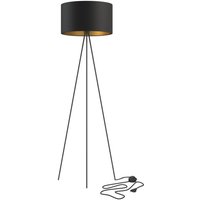 Dreibein Stehlampe E27 156 cm in Schwarz Gold Metall Stoff Dreibein Stehlampe E27 156 cm in Schwarz Gold Metall Stoff von Nowodvorski