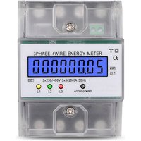 Dreiphasiger 4-Leiter-Stromzähler, 220/380 V, 5 – 100 A, digitaler Stromzähler, DIN-Schienen-Digital-LCD-Zähler für Strommesssysteme