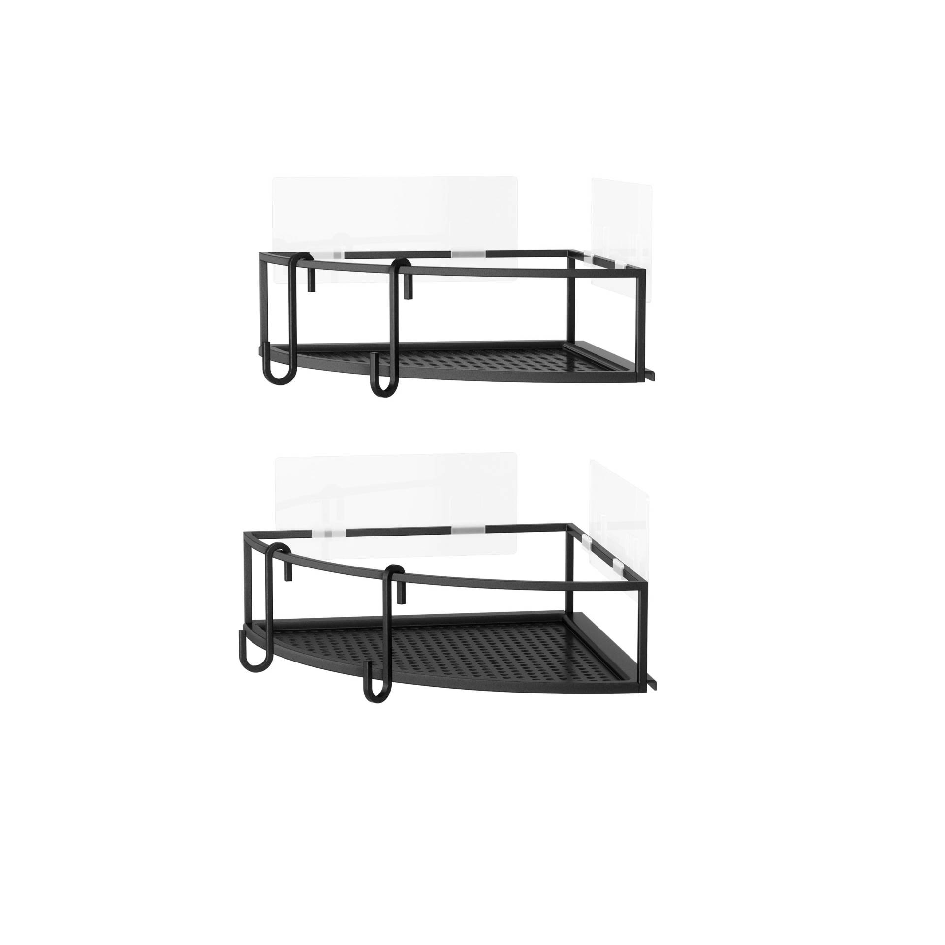 Duschregal Cubiko Schwarz, 2er Set