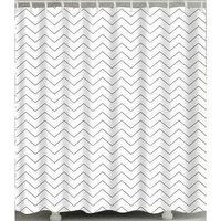 Duschvorhang schwarz-weiß gestreift 90x180 cm Badezimmer