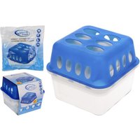 ENTFEUCHTER 1 Stück Box Luftentfeuchter inkl. 2x 400g Beutel Granulat Raum Trockner Calciumchloride Blau, Weiß