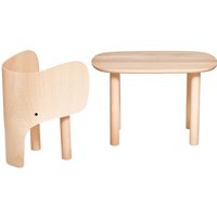 EO Denmark: 2-teiliges Kinder-Tischset 'Elephant Chair / Elephant Table', Holz - Design Marc Venot
