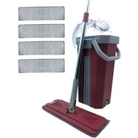 Venteo - essoreur Besen - Extra breiter Besen und 360° drehbarer Kopf - Eimer mit 2 Kammern Reinigen und Schleudern - 4 Mikrofasermopps von VENTEO