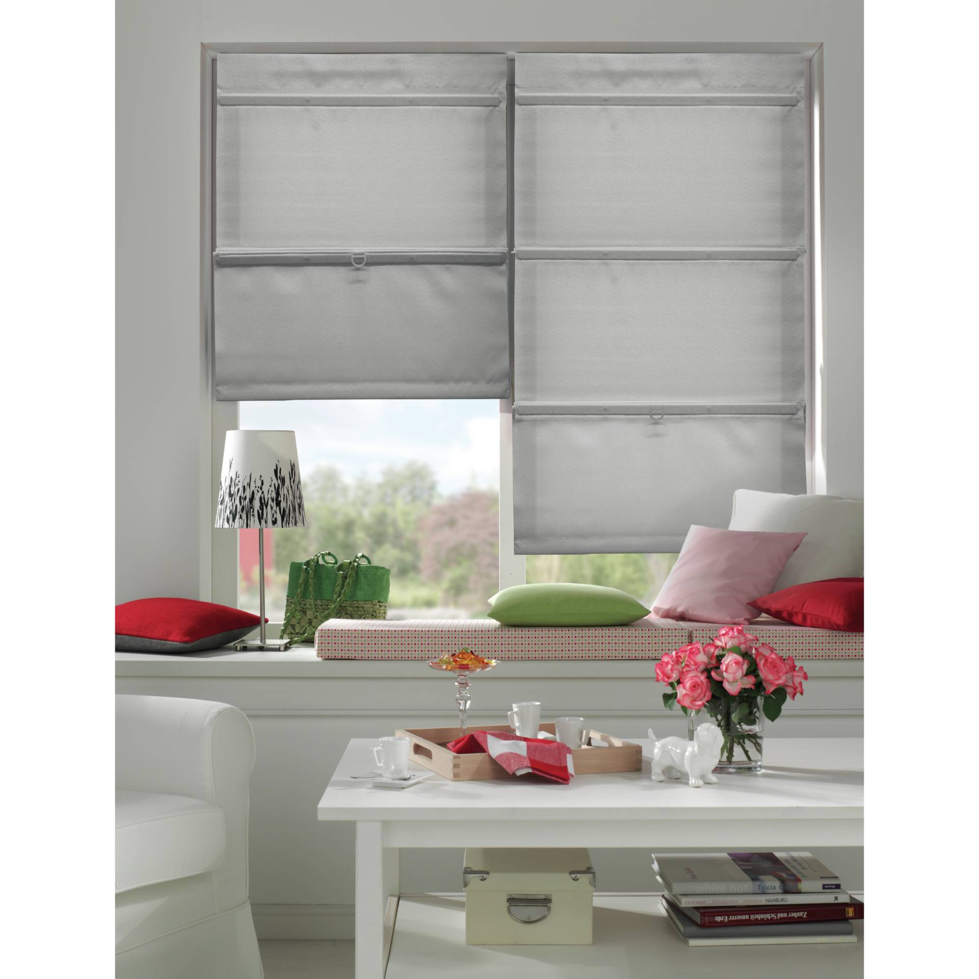 Raffrollo 'EasyFix' magnetisch grau 80 x 140 cm Raffrollo 'EasyFix' magnetisch grau 80 x 140 cm