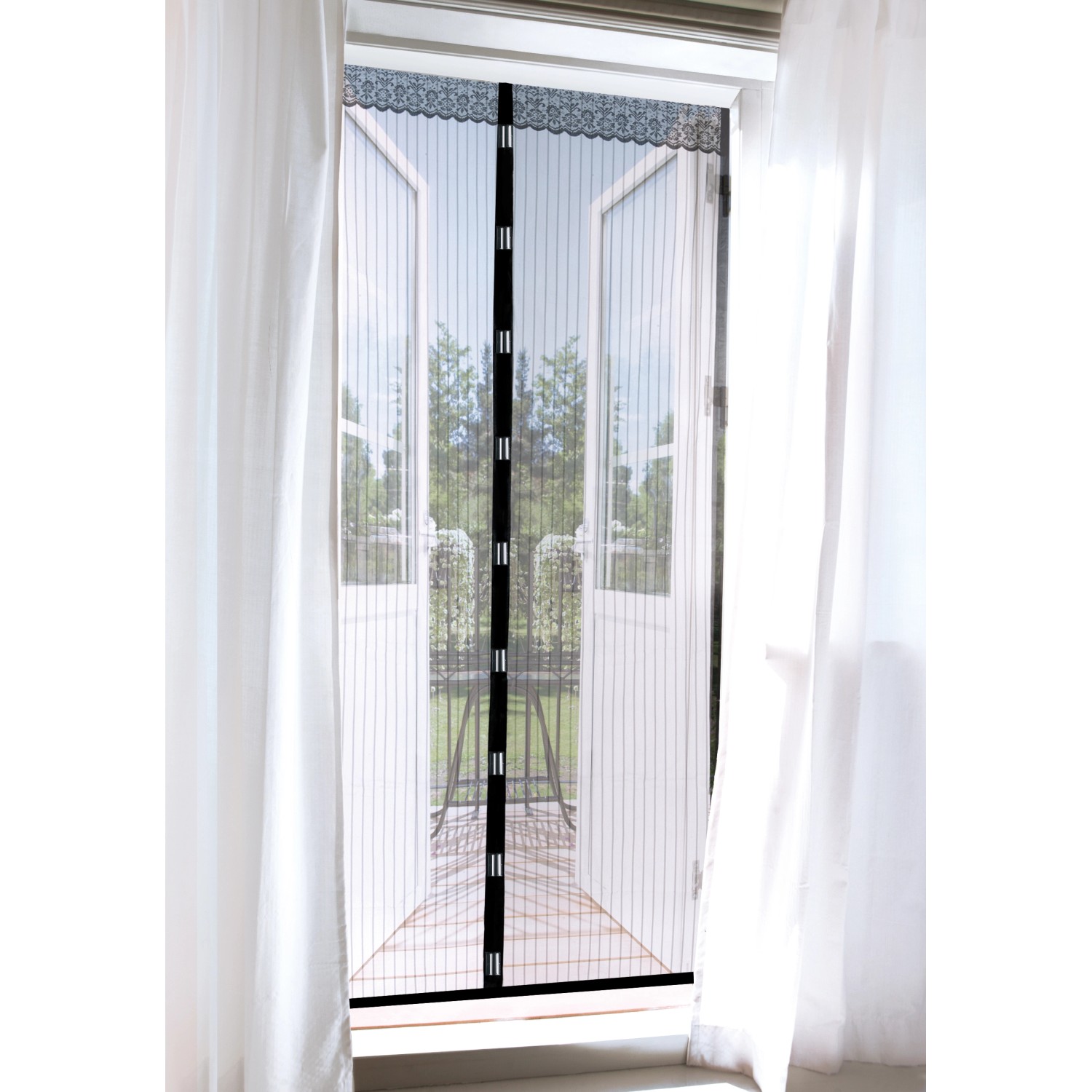 Easymaxx Tür-Moskitonetz Magic Klick Schwarz 90 cm x 210 cm Easymaxx Tür-Moskitonetz Magic Klick Schwarz 90 cm x 210 cm von -