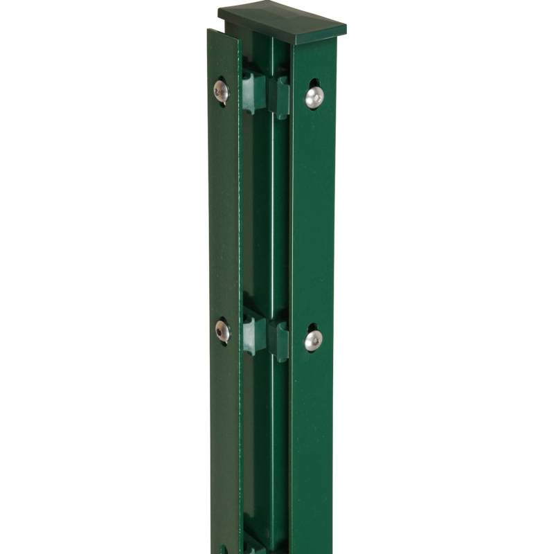 Eckpfosten mit zwei flachen Abdeckschienen 140 cm Grün