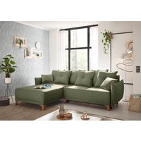 ED EXCITING DESIGN Ecksofa "Pamplona L-Form", mit Bettfunktion, Bettkasten, Rücken- und Zierkissen, frei im Raum von Ed Exciting Design