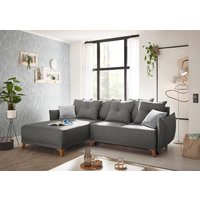 ED EXCITING DESIGN Ecksofa "Pamplona L-Form", mit Bettfunktion, Bettkasten, Rücken- und Zierkissen, frei im Raum von Ed Exciting Design