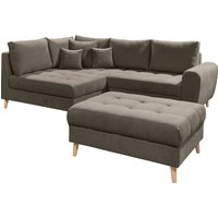 ED EXCITING DESIGN Ecksofa "Alice L-Form", (Set), mit Hocker, Rückenkissen, Zierkissen, frei im Raum stellbar von Ed Exciting Design