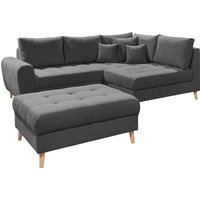 ED EXCITING DESIGN Ecksofa "Alice L-Form", (Set), mit Hocker, Rückenkissen, Zierkissen, frei im Raum stellbar von Ed Exciting Design