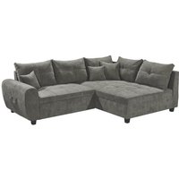 Eckcouch mit Schlaffunktion Grau 176 x 248 cm