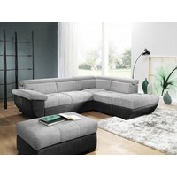Ecksofa Ottomane rechts inkl Bettfunktion + Bettkasten + Kopfteilverstellung SPEEDWAY von Cotta Grau