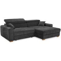 Ecksofa dunkelgrau Flachgewebe B/H/T: ca. 277x109x187 cm Ecksofa dunkelgrau Flachgewebe B/H/T: ca. 277x109x187 cm
