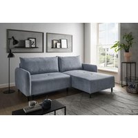 Ecksofa inkl. Liftfunktion und Stauraum  variabel montierbar ca.238x174 cm  Ladro Hellblau