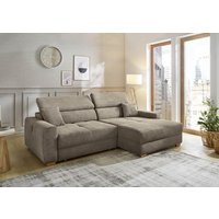 Ecksofa elektrisch ausfahrbar inkl. USB-A+C Anschluss Cord taupe ca. 277 x 187 cm