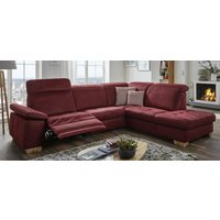 Ecksofa mit Relaxfunktion elektrisch verstellbar Rot 296 x 245 cm Lederoptik Nelson