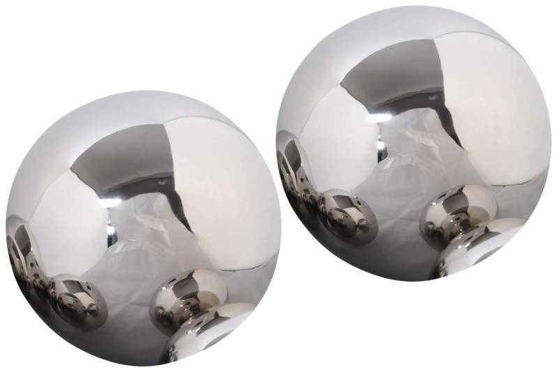 Edelstahl Deko Kugel 2er Set glänzend poliert Ø 15 cm Dekokugel Schwimmkugel