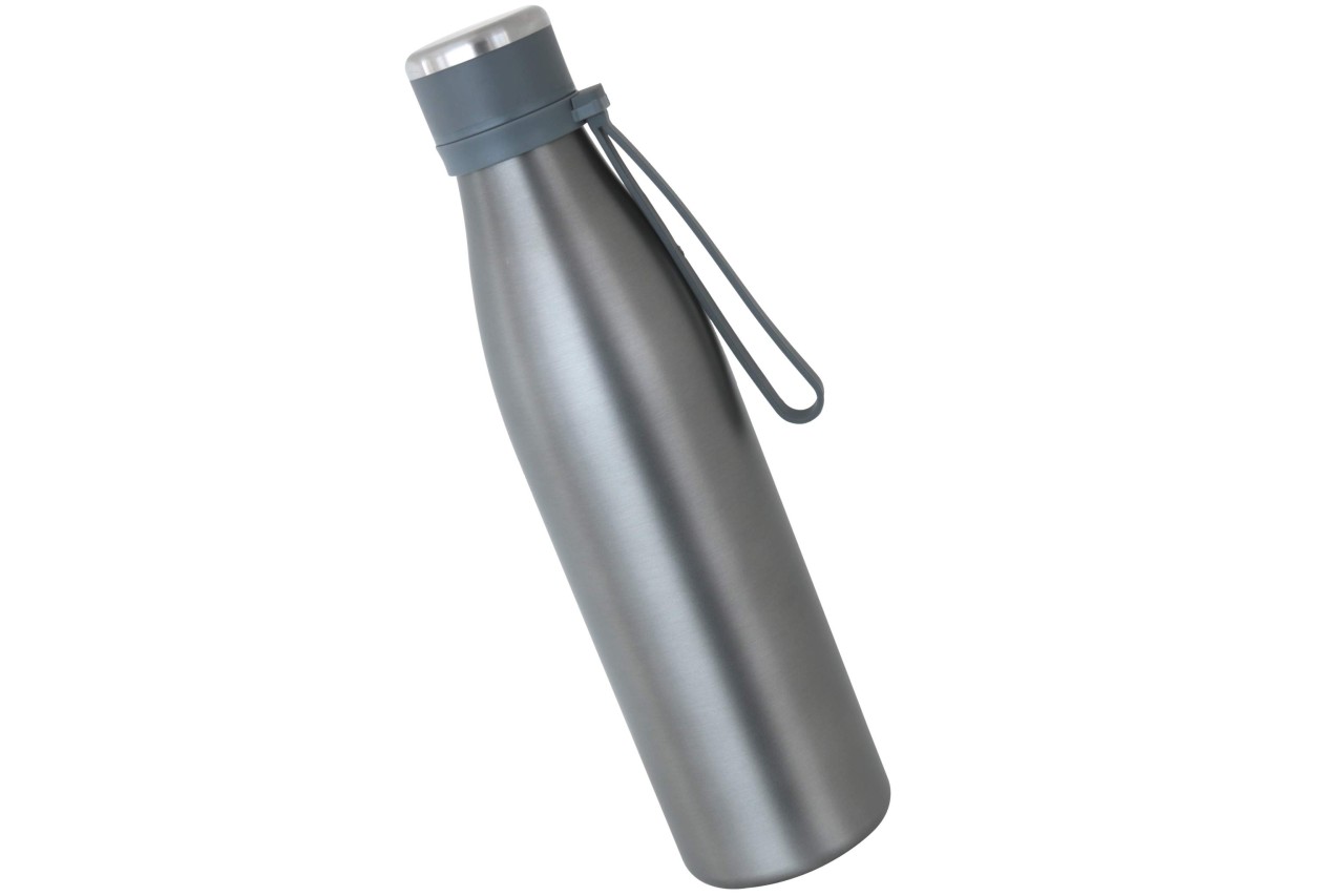 Edelstahl Thermosflasche grau 0,7 Ltr. mit Trageschlaufe