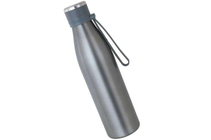 Edelstahl Thermosflasche grau 0,7 Ltr. mit Trageschlaufe