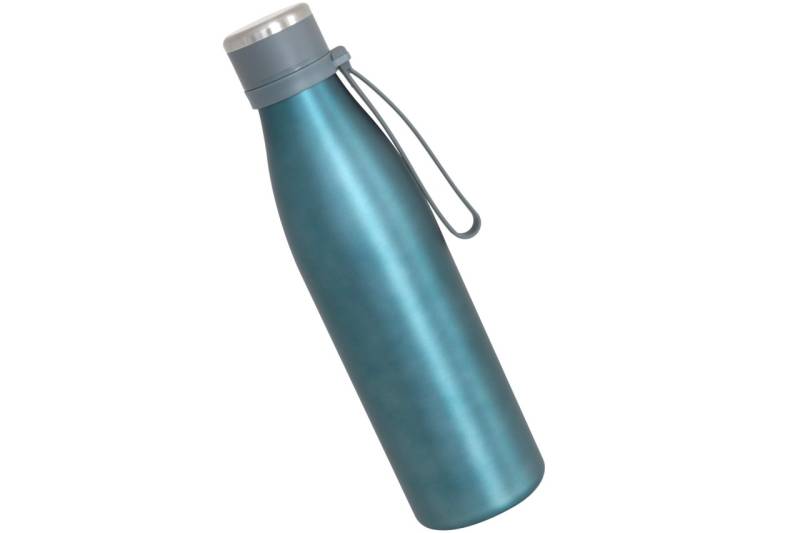 Edelstahl Thermosflasche türkis 0,7 Ltr. mit Trageschlaufe