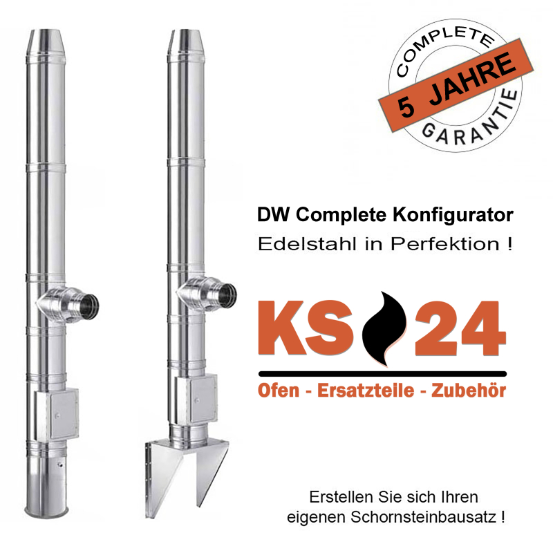 Edelstahlschornstein DW Complete Konfigurator Bausatz von KaminStore24