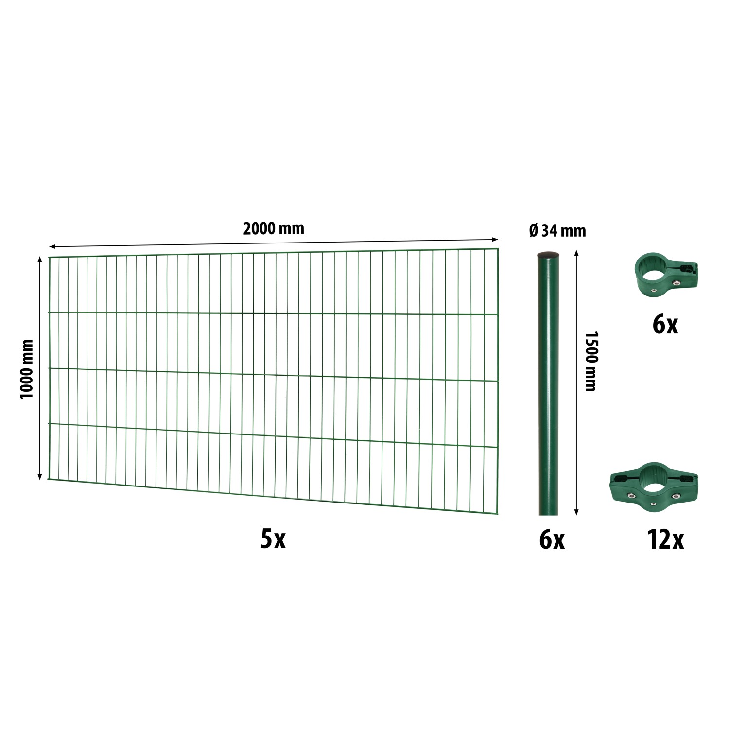 Einstabmattenzaun-Set Classic Grün 100 cm x 1000 cm Einstabmattenzaun-Set Classic Grün 100 cm x 1000 cm von -