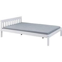 Einzelbett ca. 140x200 cm Kiefer Massivholz Weiß lackiert
