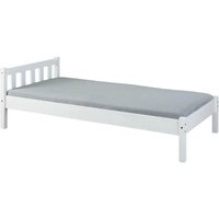 Einzelbett ca. 90x200 cm Kiefer Massivholz Weiß lackiert