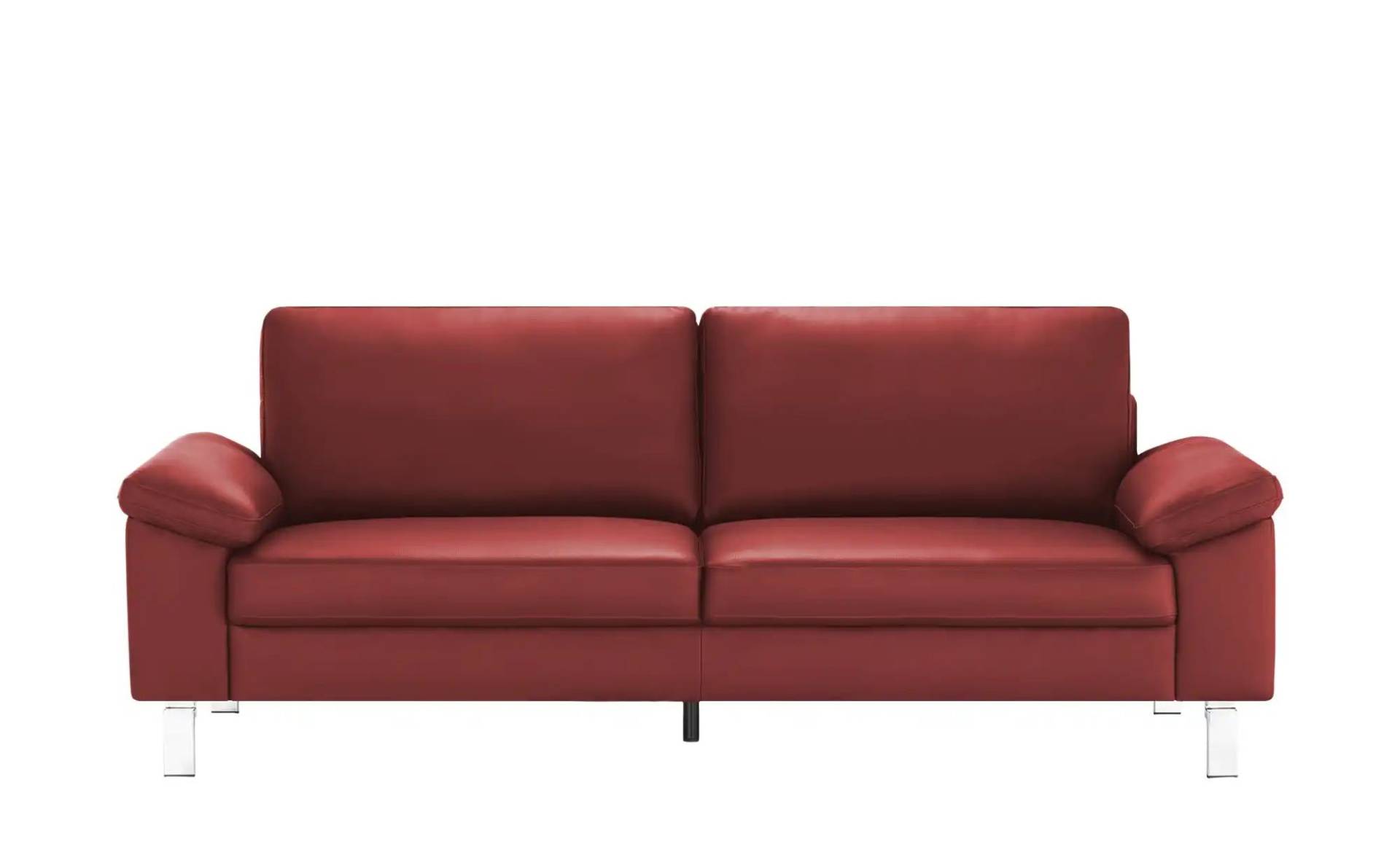 Einzelsofa aus Echtleder ¦ rot ¦ Maße (cm): B: 228 H: 86 T: 97 Polstermöbel > Sofas > 3-Sitzer - Möbel Kraft