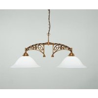 Elegante Hängeleuchte Messing Glas E27 86 cm 2-flammig von Berliner Messingleuchten GmbH