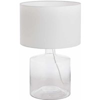 Elegante Tischleuchte AQUAMENTI Weiß Glas Stoff Elegante Tischleuchte AQUAMENTI Weiß Glas Stoff von Invicta Interior